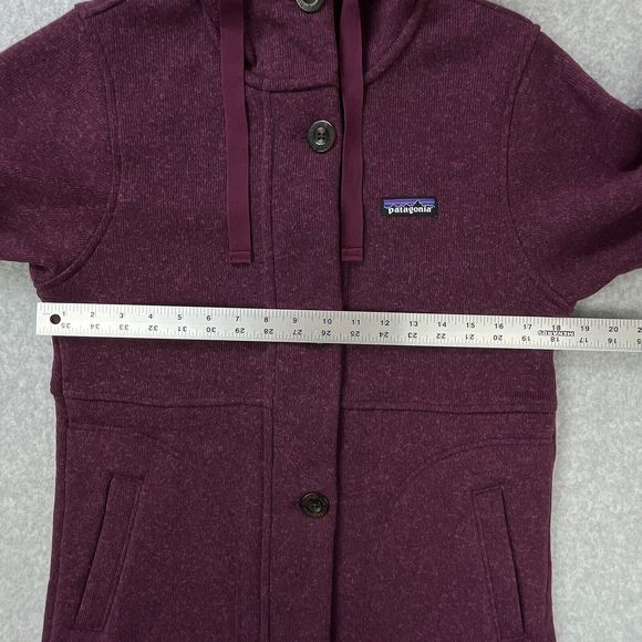 Patagonia Better Sweater Coat Womens XS Hooded Light Balsamic Burgundy Fleece - Picture 4 of 14